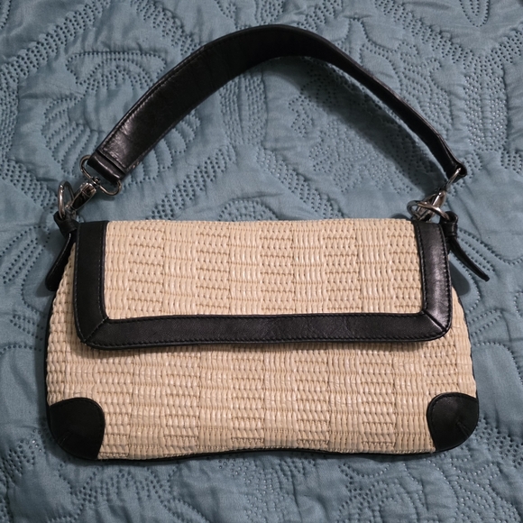 Handbags - Kate LANDRY Elegant Black and Cream Women's Handbag